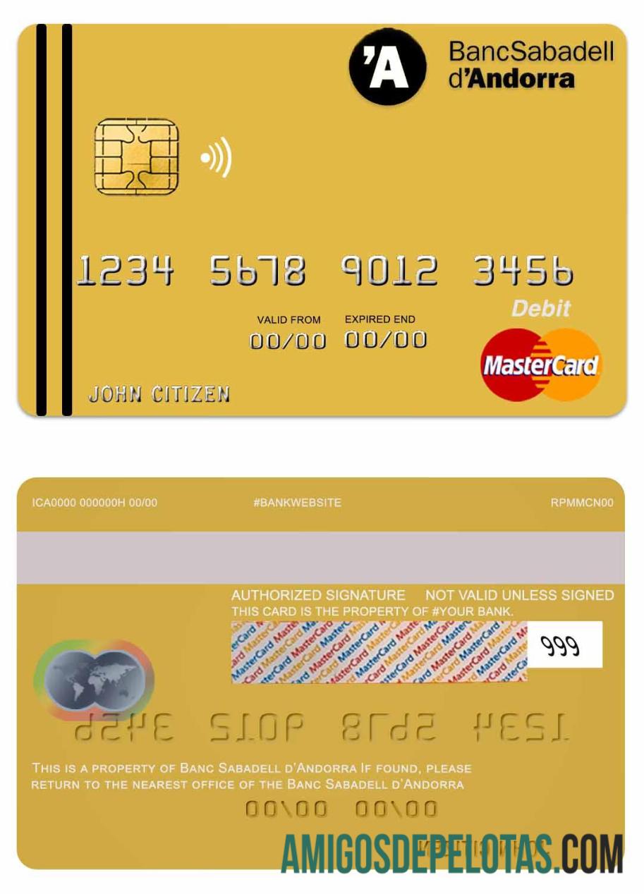 Andorra Bank Sabadell Mastercard baixar para verificação